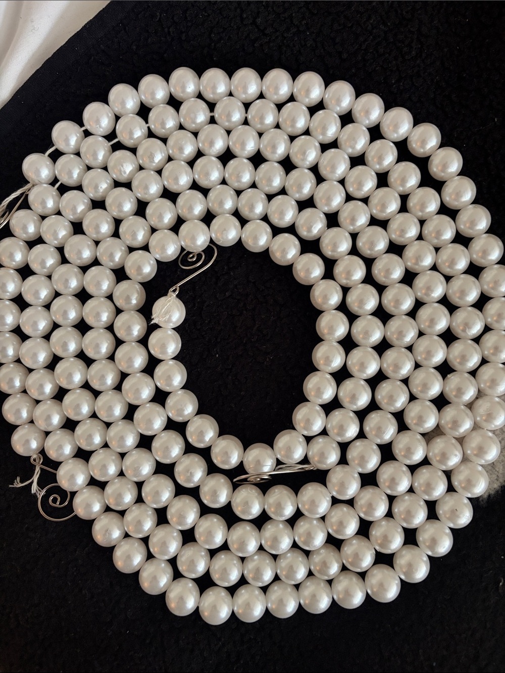 (2) Michael’s Ashland Chunky Pearl Decorative Garland with Hooks ~6ft